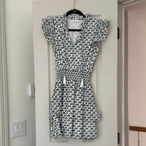 Marea flutter Blue-Green Printed Mini Dress